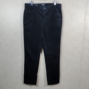 2/$10 04534 Talbots black Velveteen Straight Leg pants 12